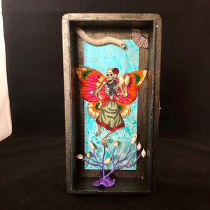 Dancing Skeleton Butterfly Dia de los Muertos Art